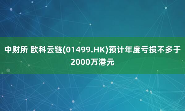 中财所 欧科云链(01499.HK)预计年度亏损不多于2000万港元