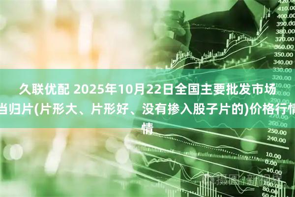 久联优配 2025年10月22日全国主要批发市场当归片(片形大、片形好、没有掺入股子片的)价格行情