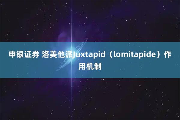 申银证券 洛美他派Juxtapid(lomitapide)作用机制
